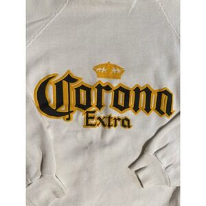 Vintage Corona Extra Beer Sweatshirt‎ Hanes Made USA 80s 90s White Large Promo